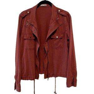 Dex Women’s Dark Red Casual Cargo Utility Military Jacket Size Small